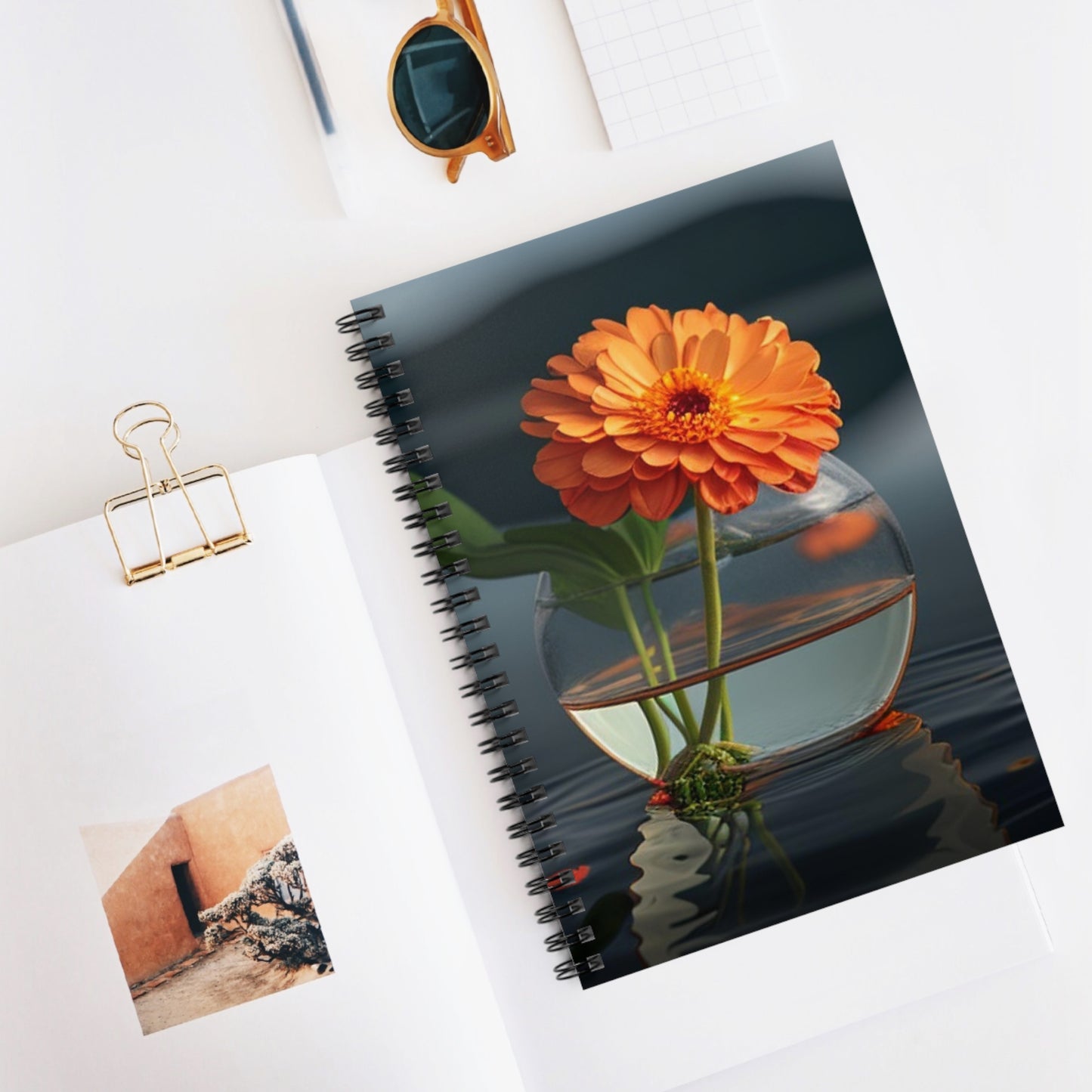 Spiral Notebook - Ruled Line Orange Zinnia 2