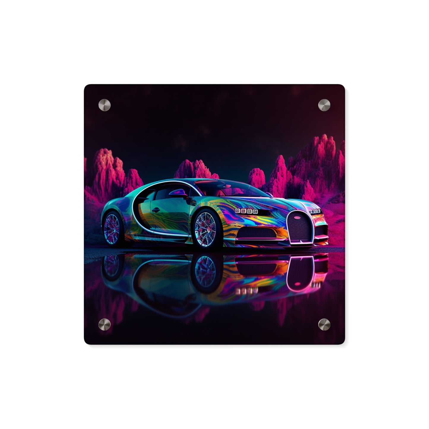 Acrylic Wall Art Panels Florescent Bugatti Flair 2