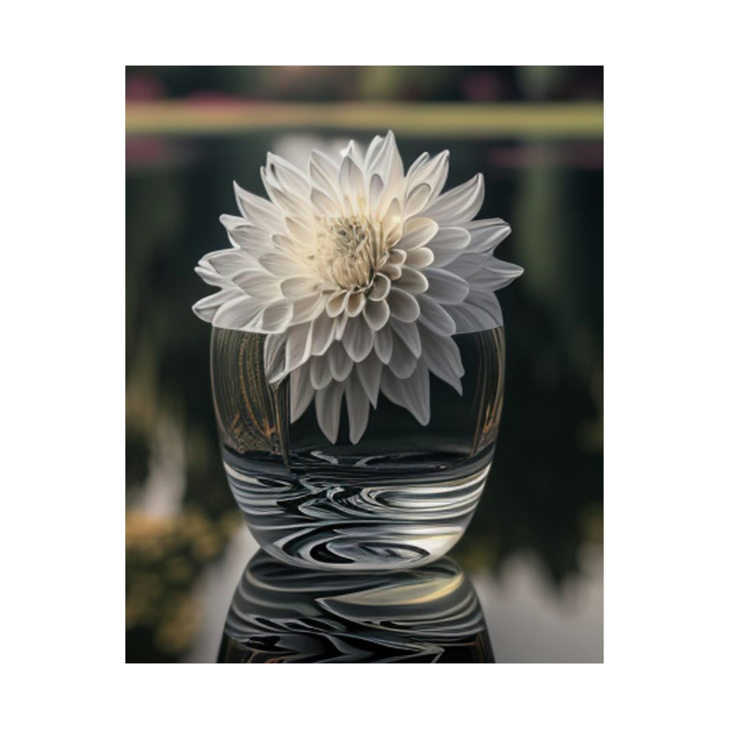 Premium Matte Vertical Posters White Dahlia 2