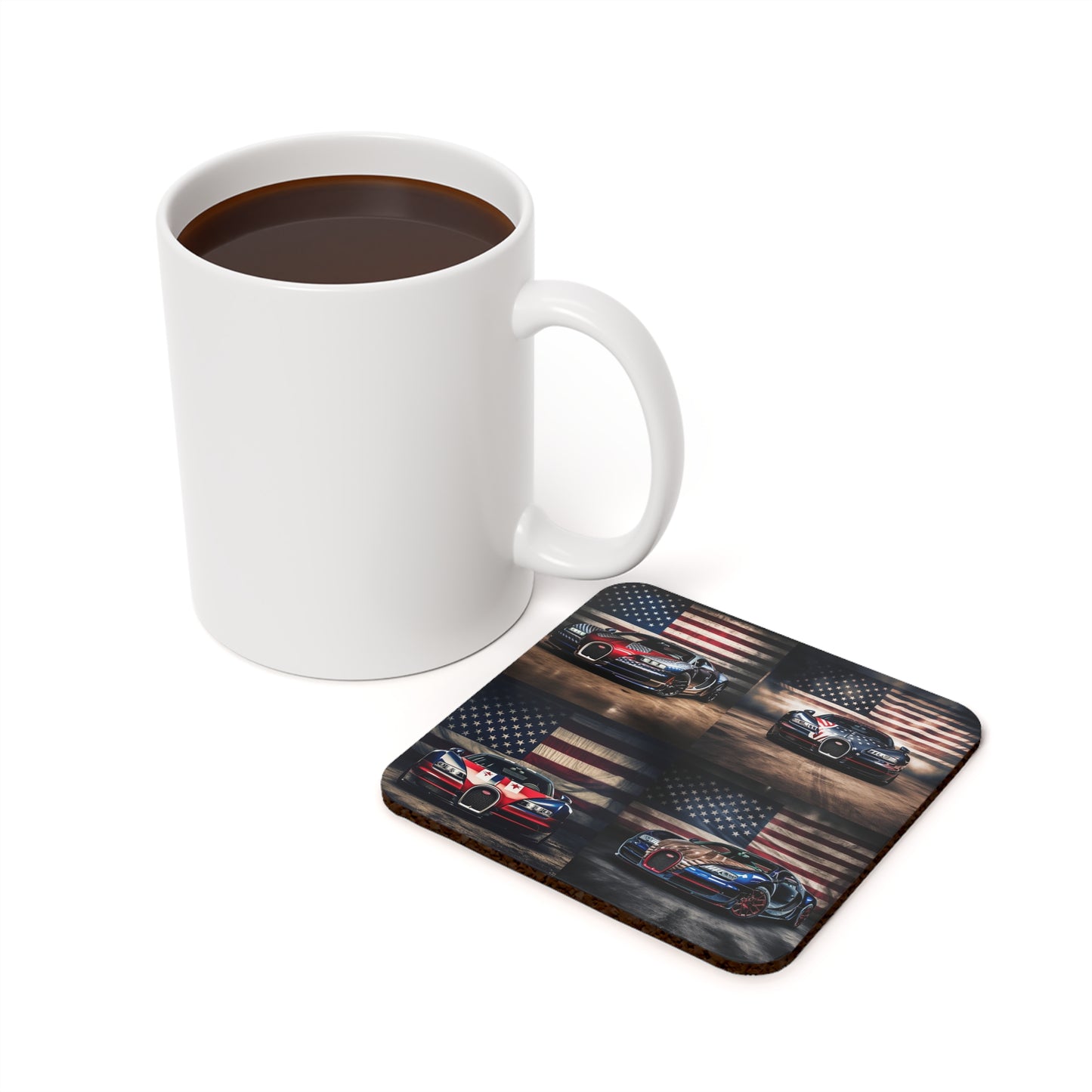 Cork Back Coaster Bugatti American Flag 5