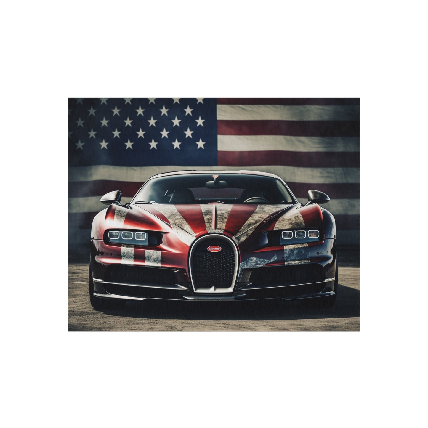 Outdoor Rug  American Flag Background Bugatti 3