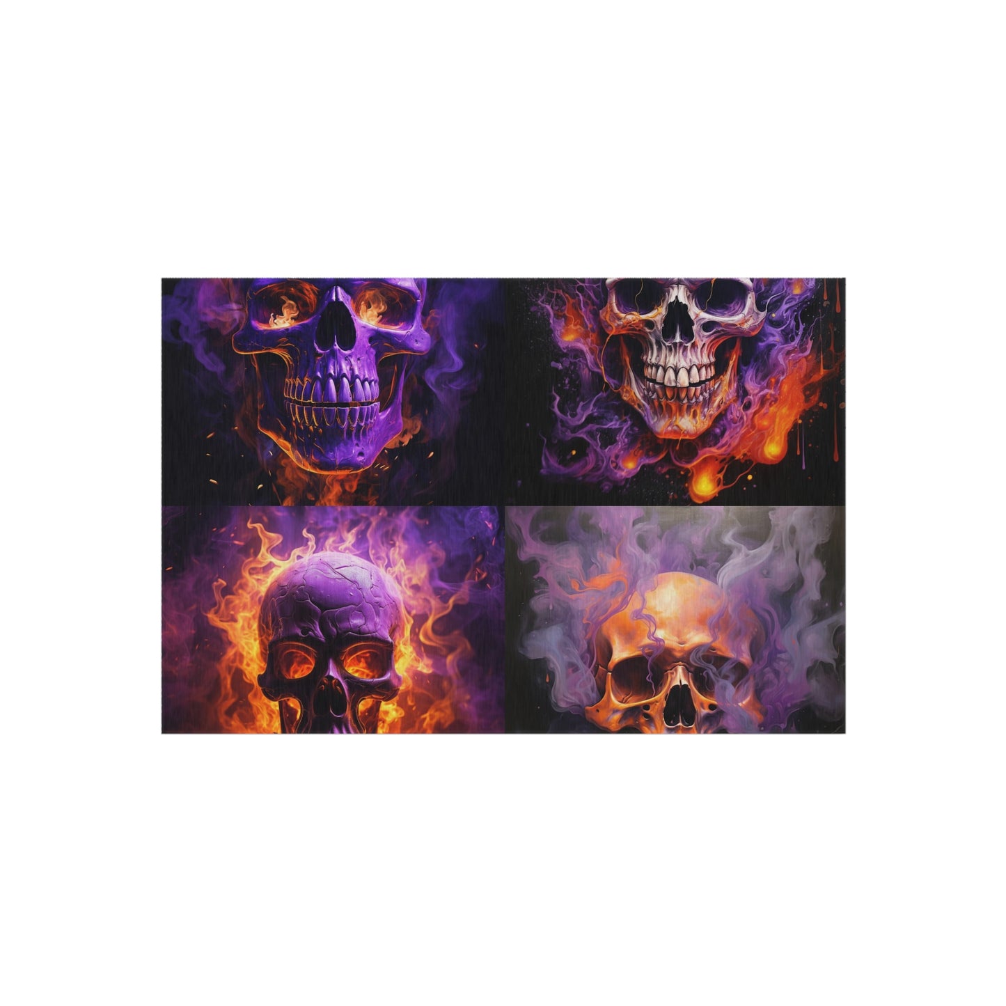 Outdoor Rug  Skull Flames 5