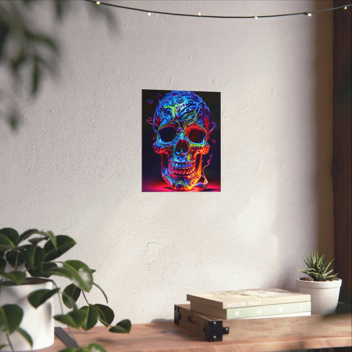 Premium Matte Vertical Posters Macro Skull Color 3