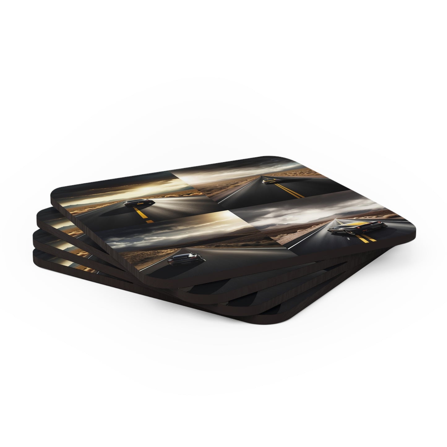 Corkwood Coaster Set Ferrari Road 5