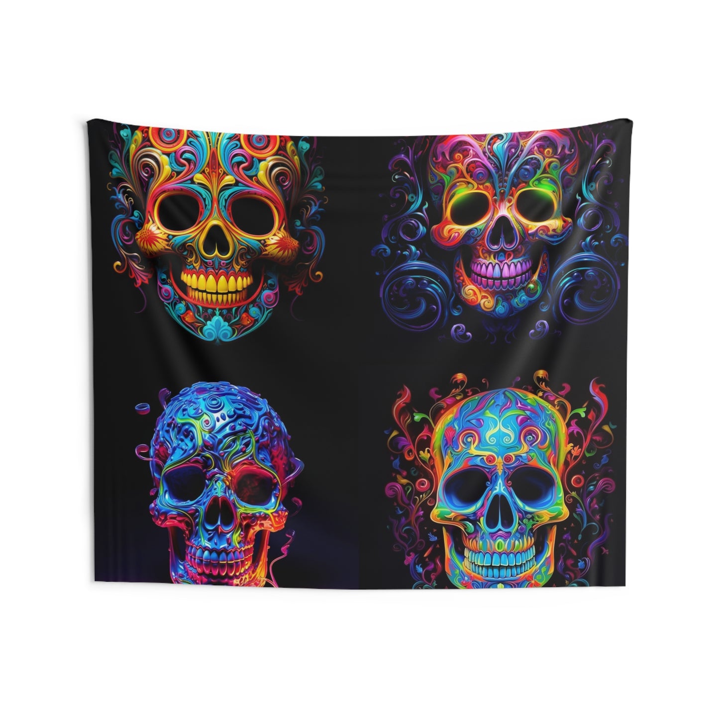 Indoor Wall Tapestries Macro Skull Color 5