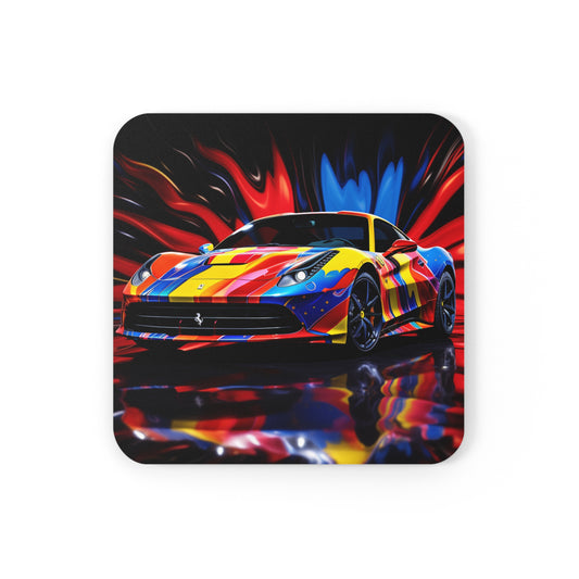 Corkwood Coaster Set Hyper Colorfull Ferrari 1