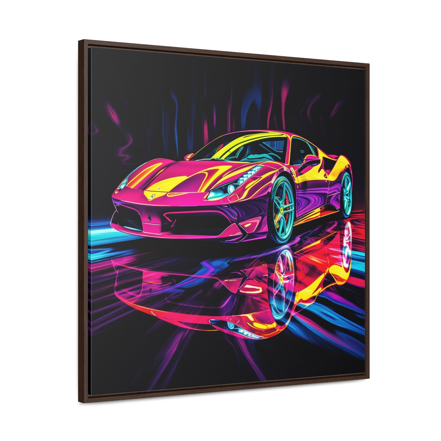 Gallery Canvas Wraps, Square Frame Pink Ferrari Macro 2