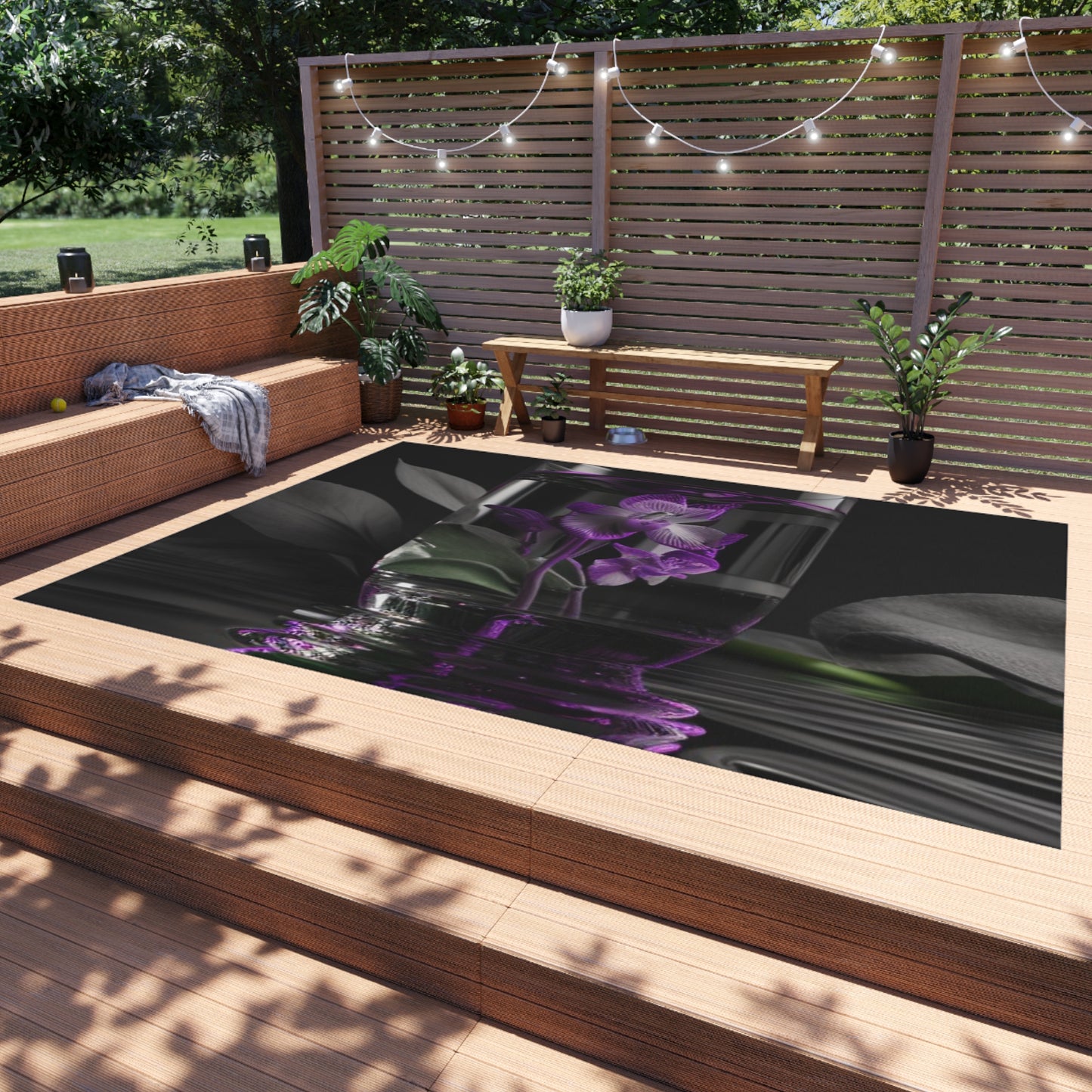 Outdoor Rug  Purple Orchid Glass vase 1