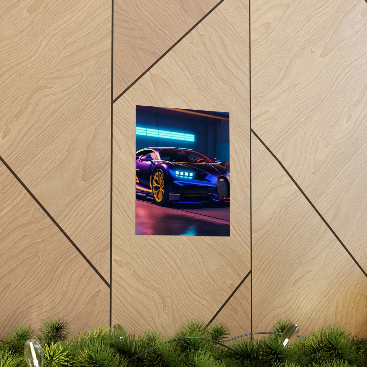 Premium Matte Vertical Posters Hyper Bugatti Neon Chiron 4