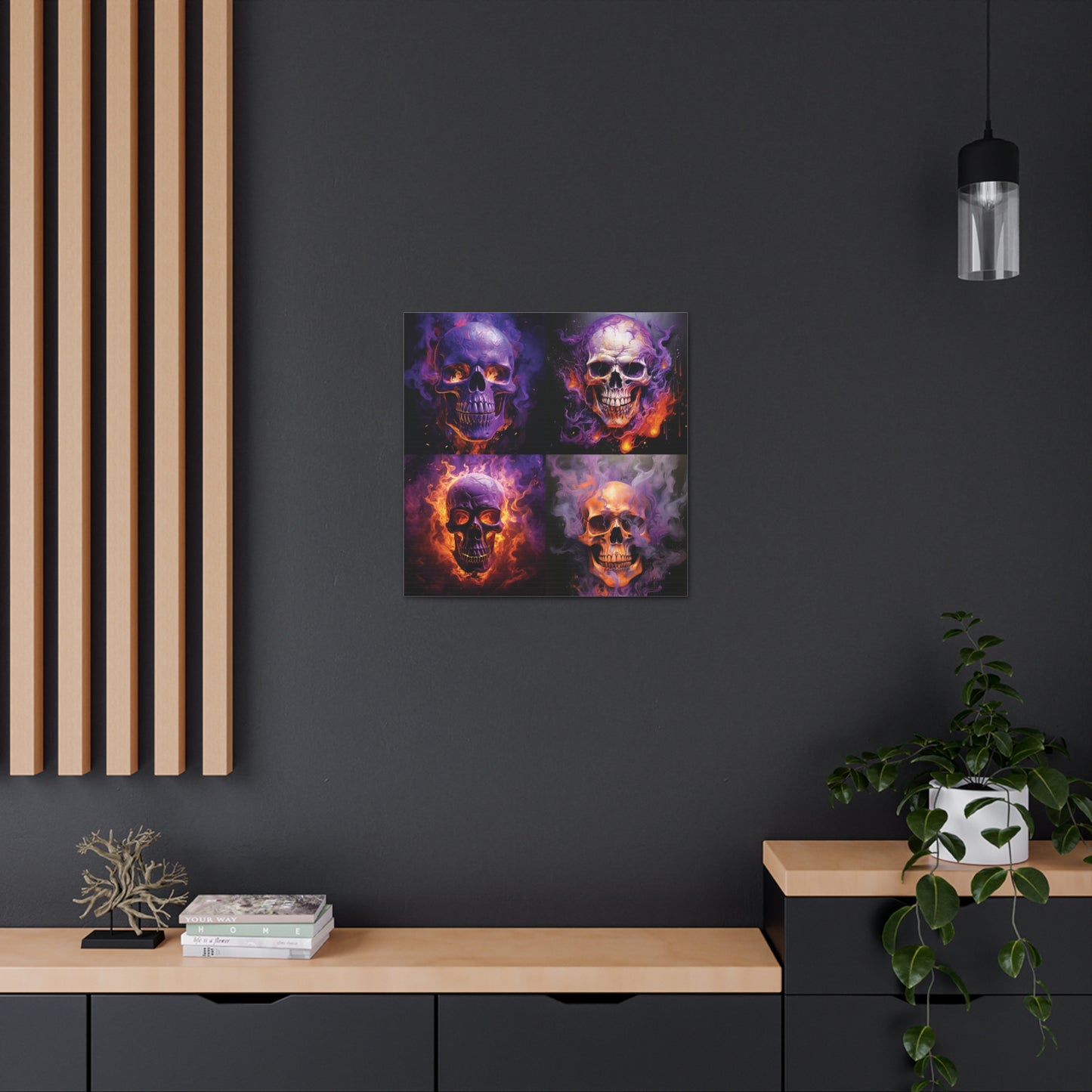 Canvas Gallery Wraps Skull Flames 5