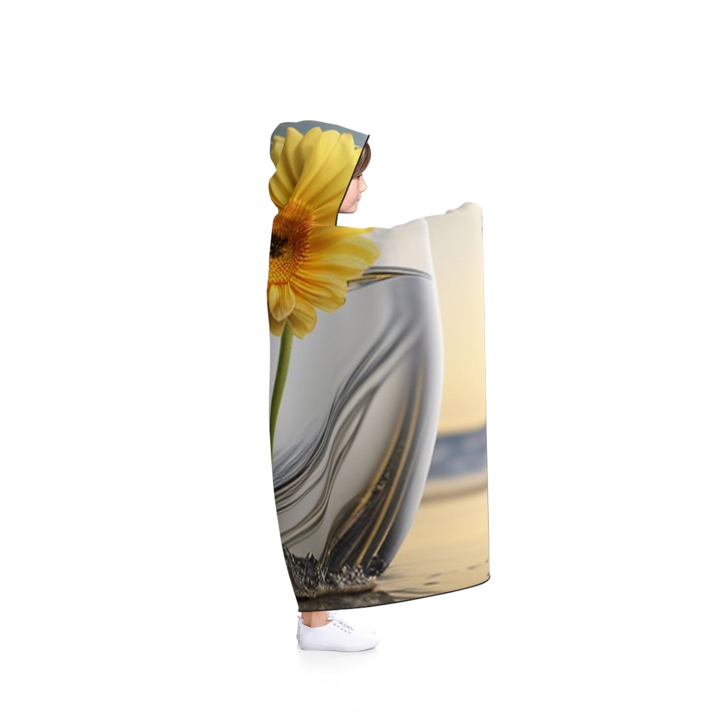 Hooded Blanket yello Gerbera glass 1