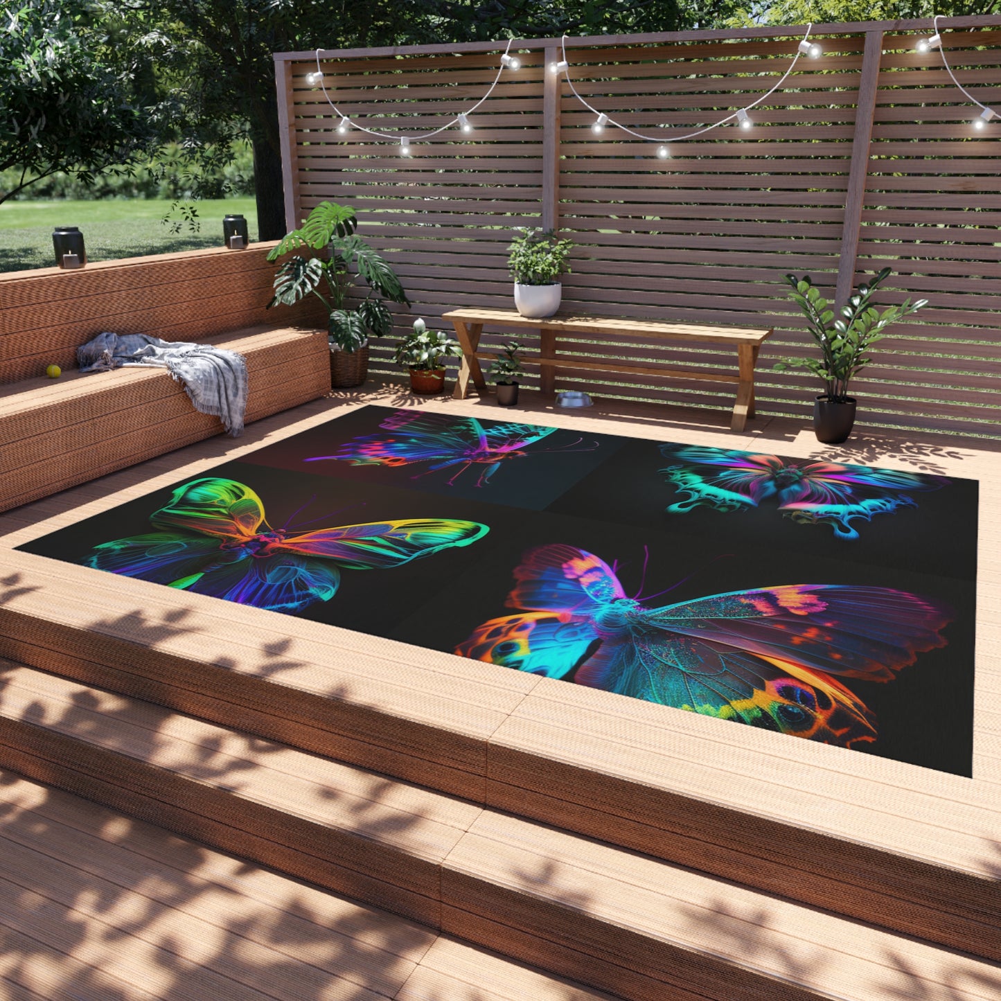 Outdoor Rug  Raw Hyper Color Butterfly 5