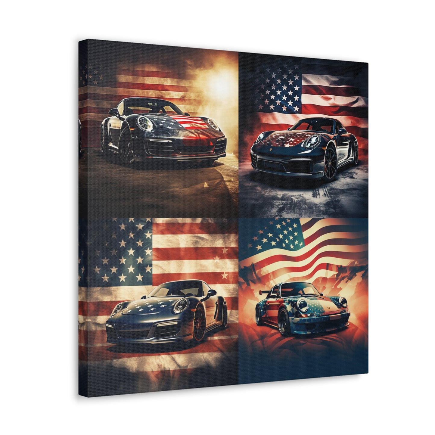 Canvas Gallery Wraps Abstract American Flag Background Porsche 5