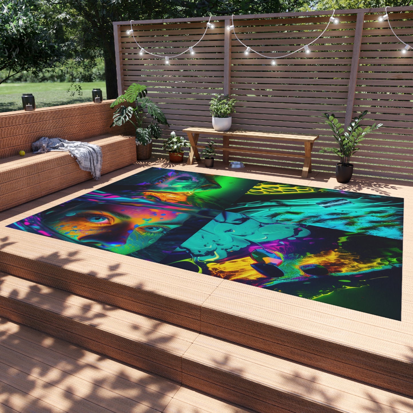 Outdoor Rug  Florescent Glow 5