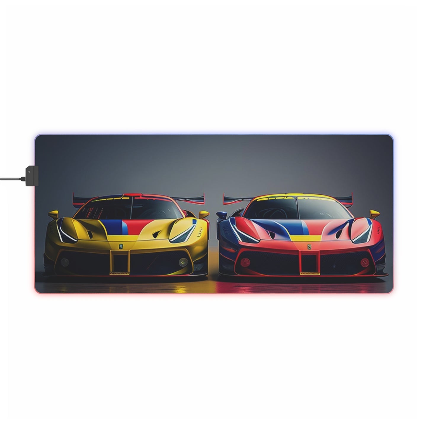 LED Gaming Mouse Pad Ferrari Red Blue 1