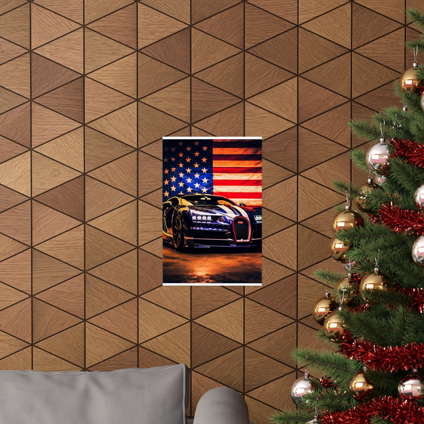 Premium Matte Vertical Posters Macro Bugatti American Flag 4