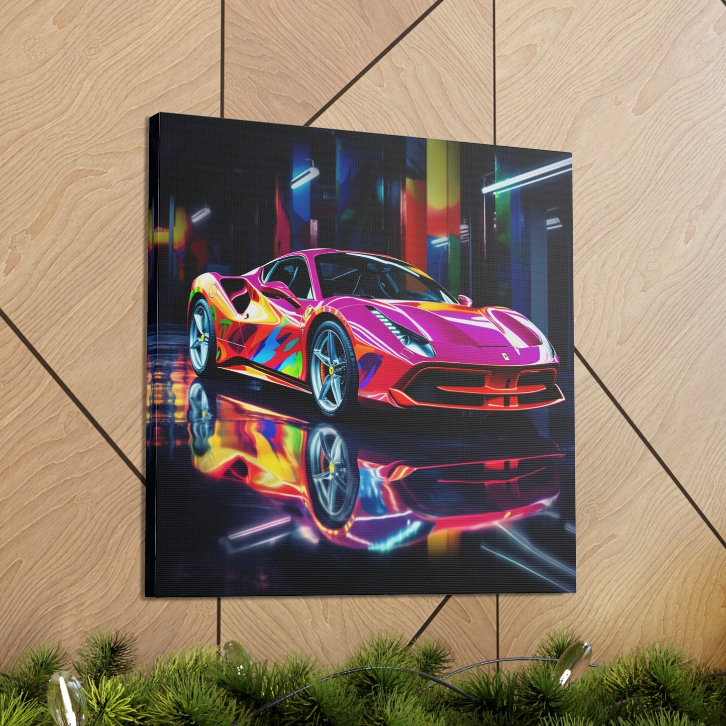 Canvas Gallery Wraps Pink Macro Ferrari 1