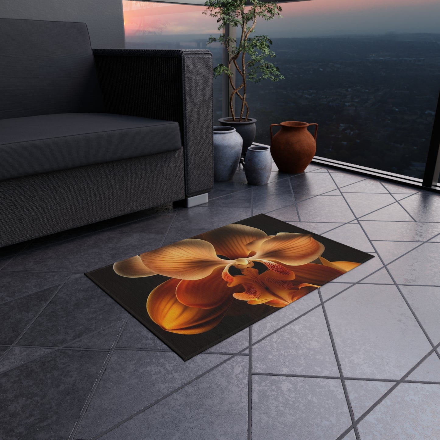 Outdoor Rug  Orange Orchid 2