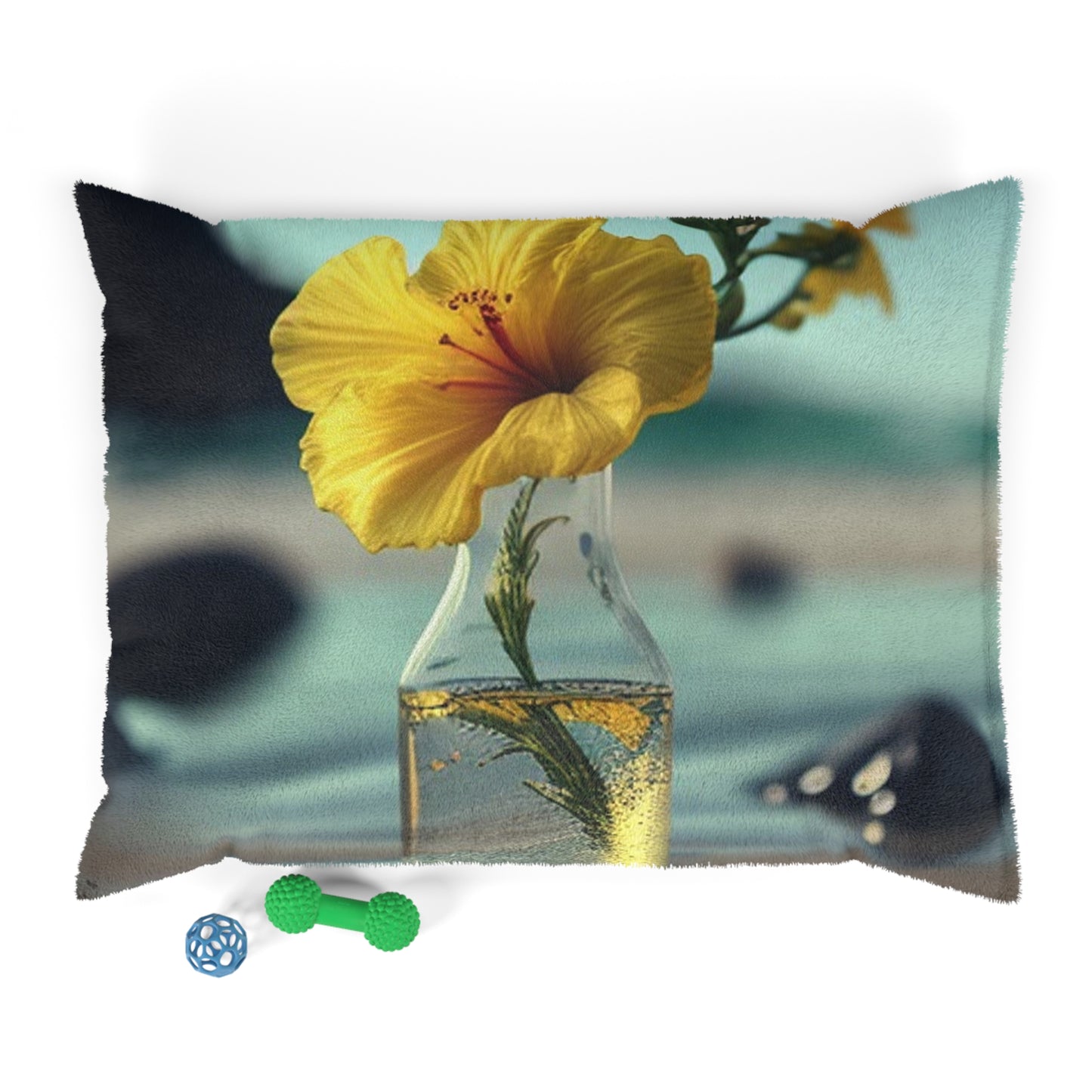 Pet Bed Yellow Hibiscus glass 3