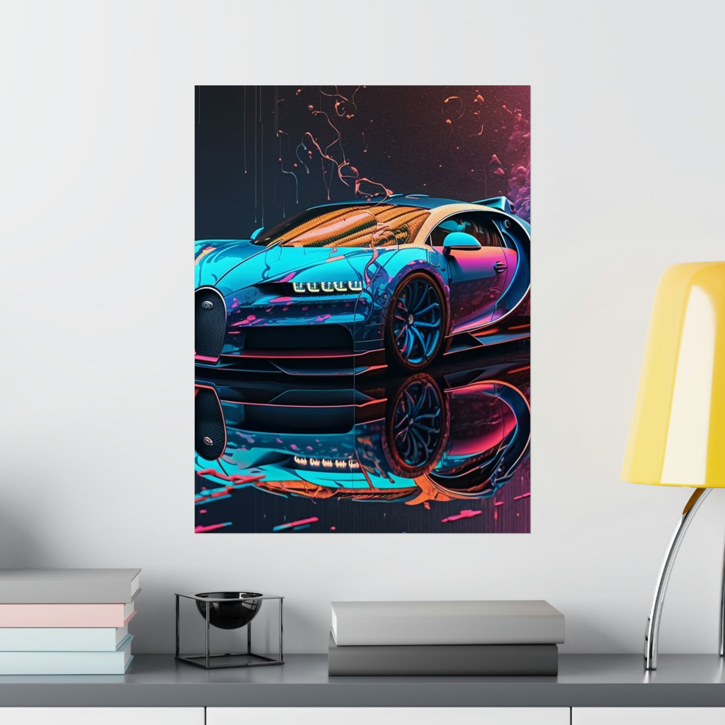 Premium Matte Vertical Posters Bugatti Neon Chiron 4