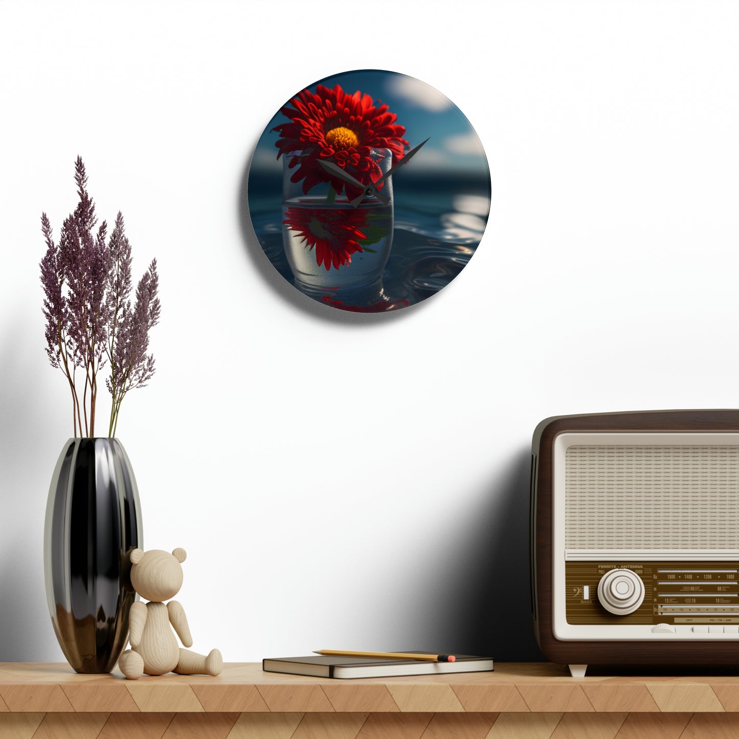 Acrylic Wall Clock Chrysanthemum 3