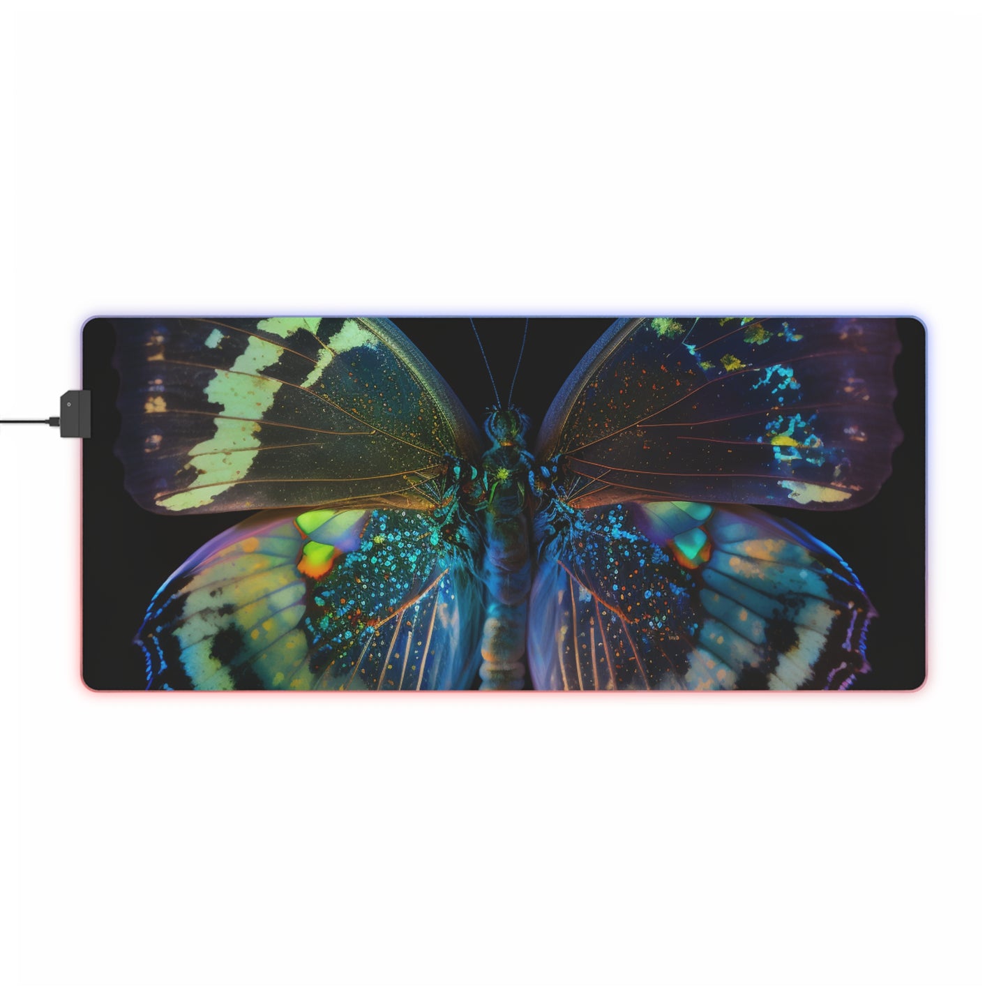 LED Gaming Mouse Pad Neon Butterfly Flair 4