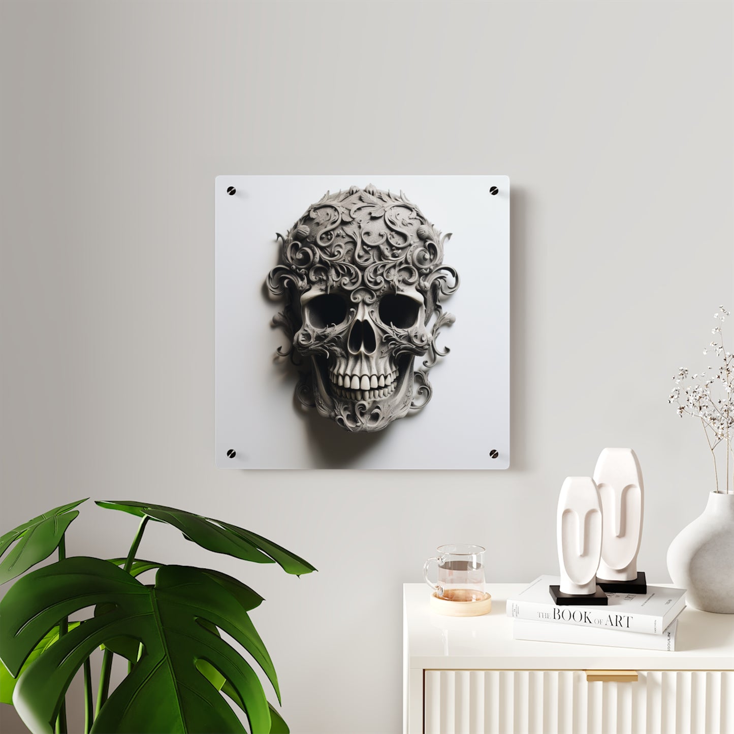 Acrylic Wall Art Panels Skull Treble Clef 2