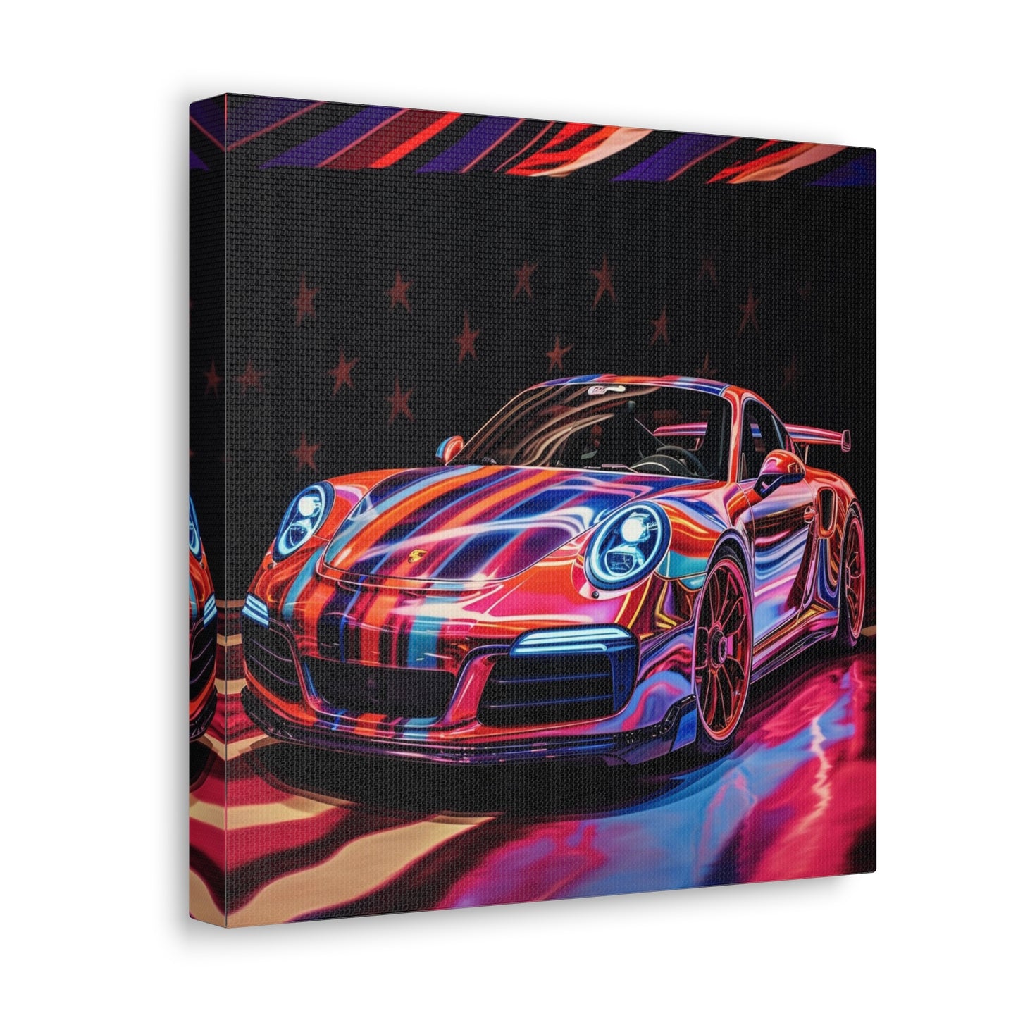 Canvas Gallery Wraps American Flag Colored Porsche 4