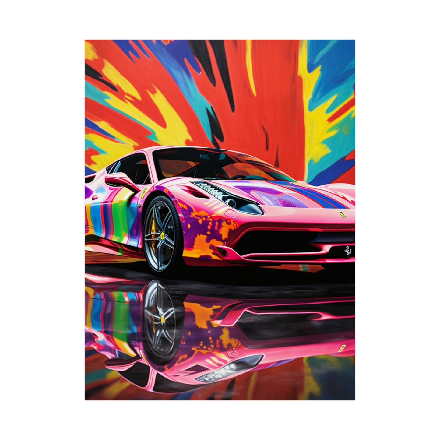 Premium Matte Vertical Posters Hyper Colorfull Ferrari 3