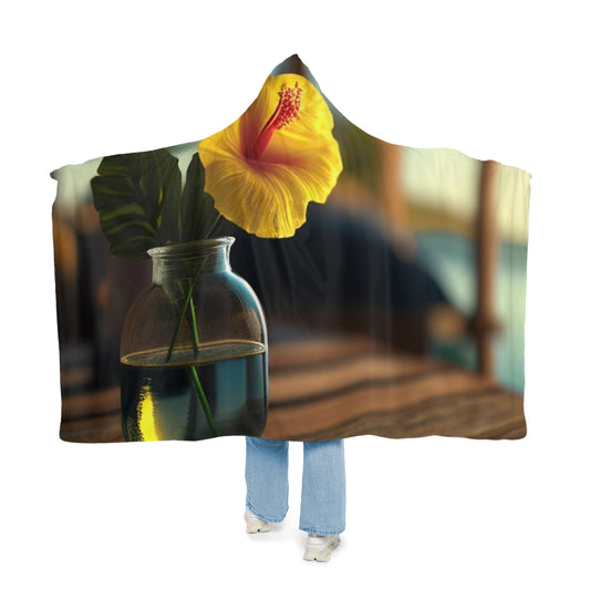 Snuggle Hooded Blanket Yellow Hibiscus Wood 2