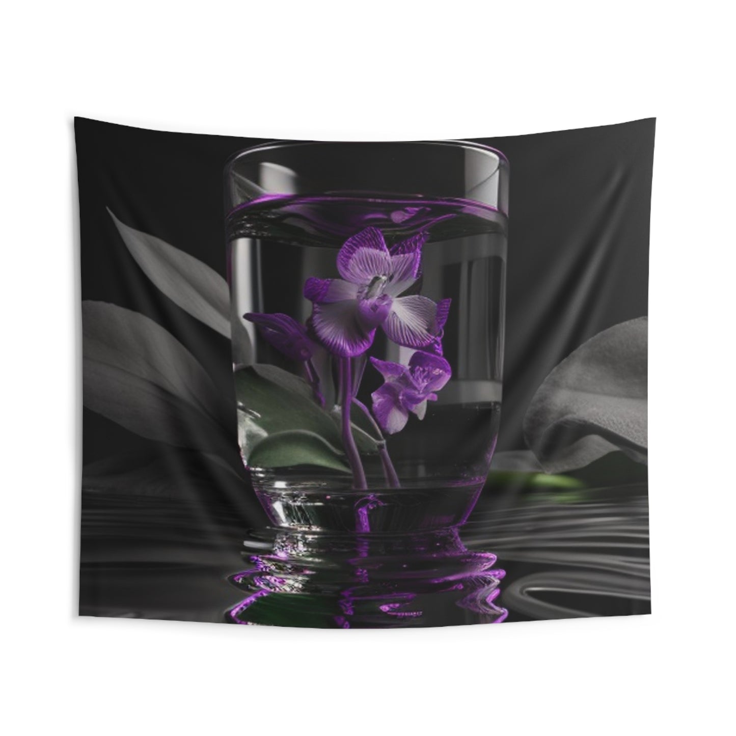 Indoor Wall Tapestries Purple Orchid Glass vase 1