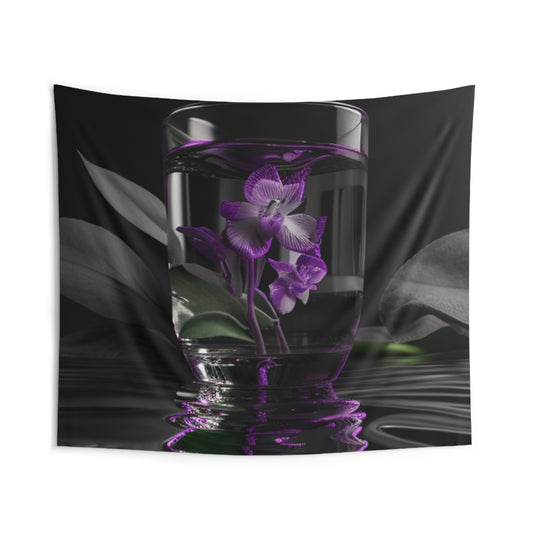 Indoor Wall Tapestries Purple Orchid Glass vase 1
