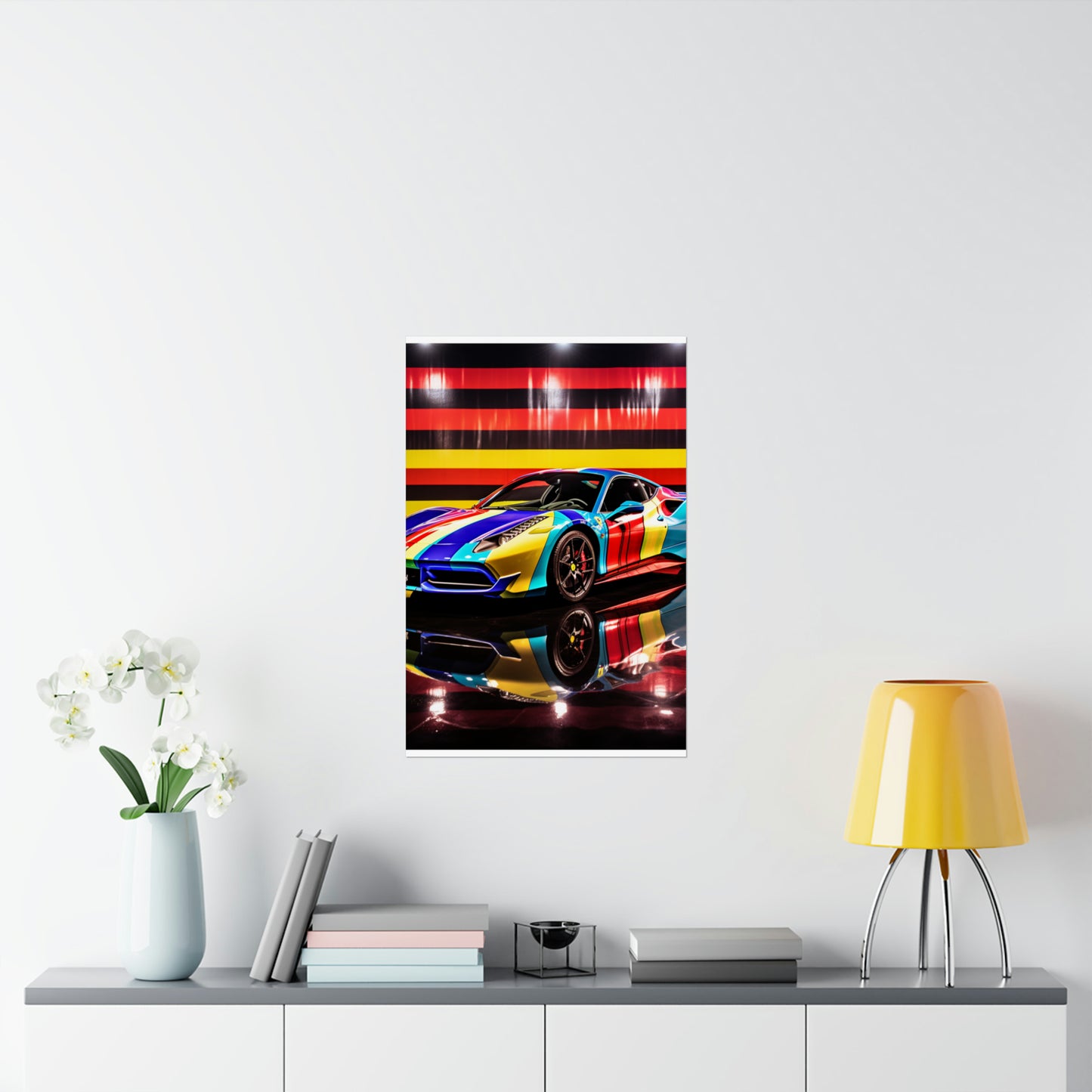 Premium Matte Vertical Posters Hyper Colorfull Ferrari 2