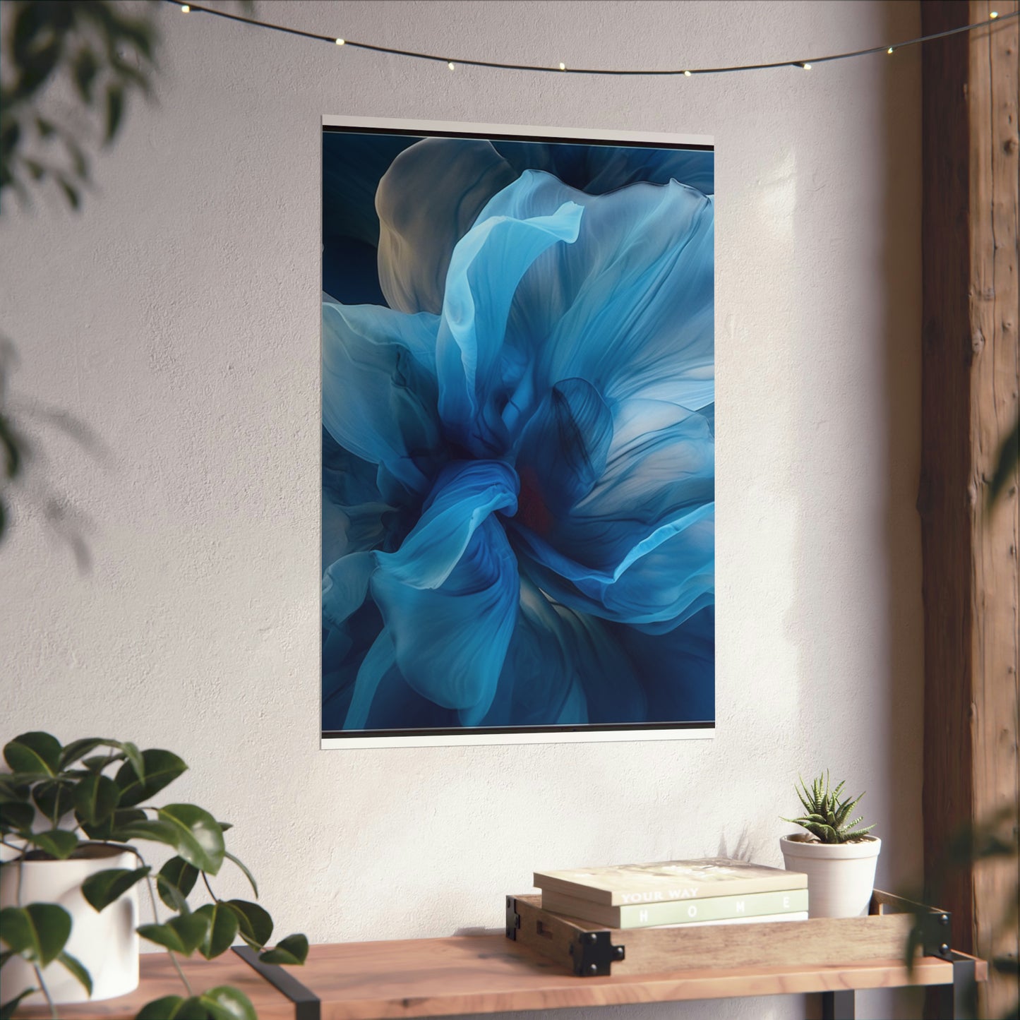 Premium Matte Vertical Posters Blue Tluip Abstract 2