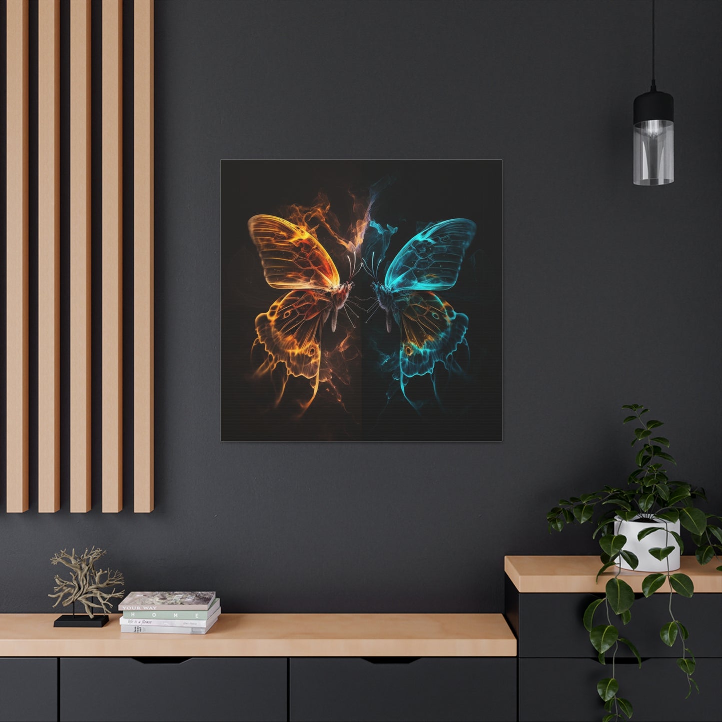 Canvas Gallery Wraps Kiss Neon Butterfly 6