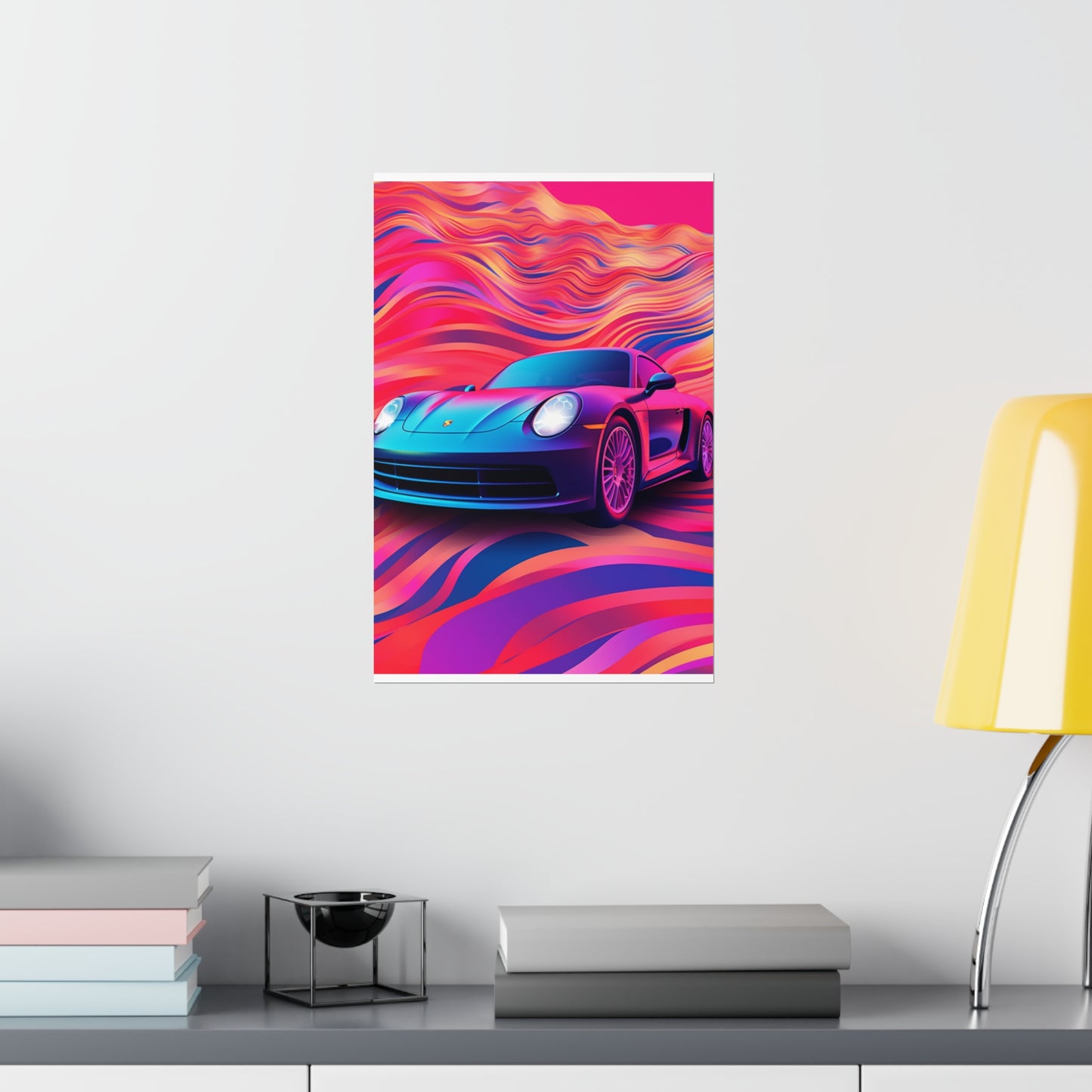 Premium Matte Vertical Posters Porsche Water Fusion 3