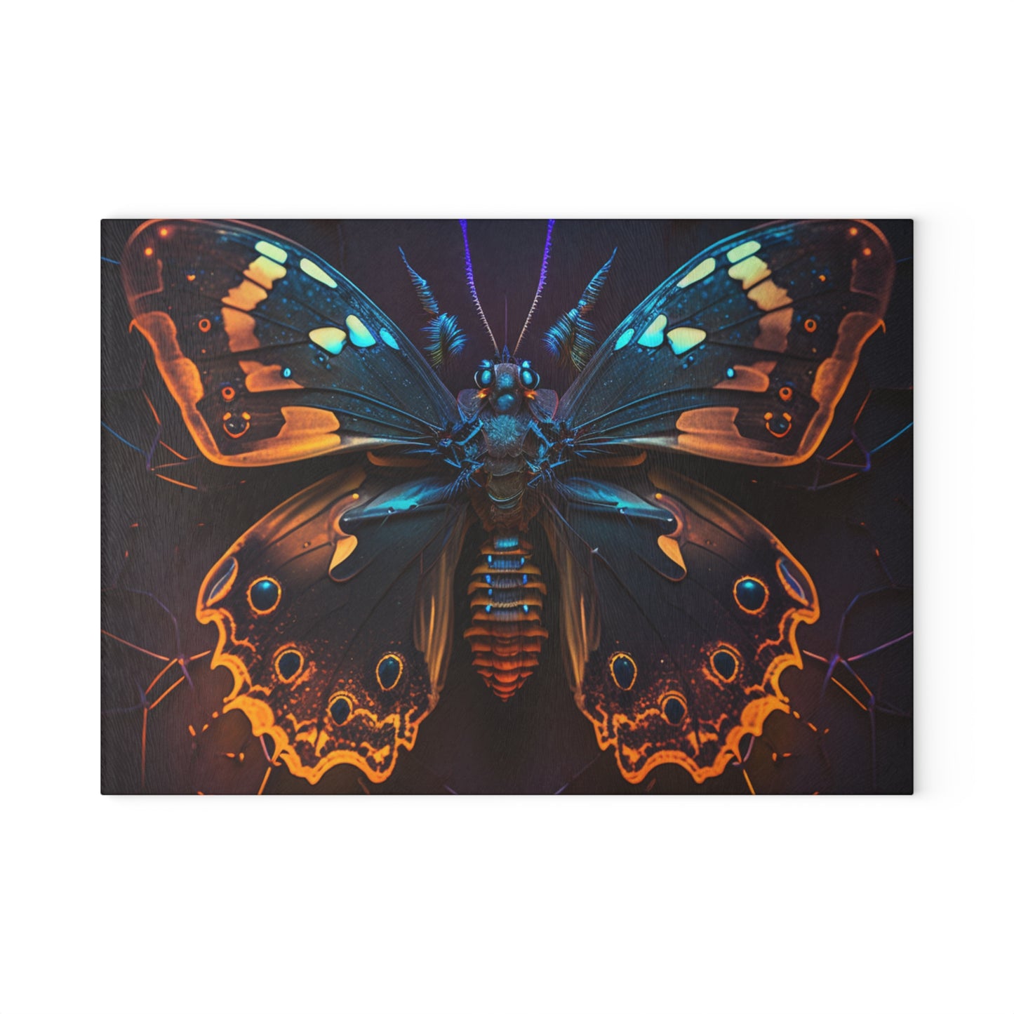 Glass Cutting Board Neon Hue Butterfly 2