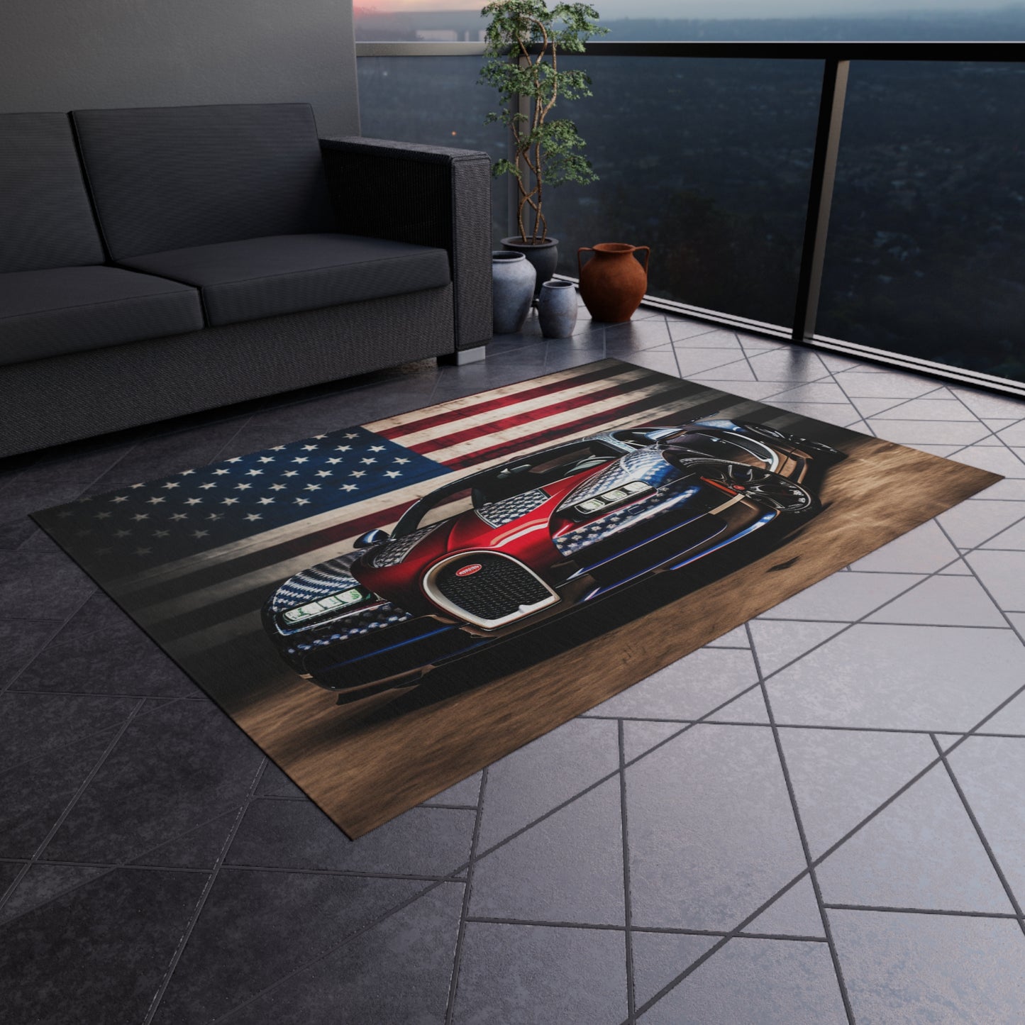 Outdoor Rug  Bugatti American Flag 1