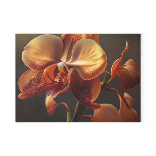 Glass Cutting Board Orange Orchid 1