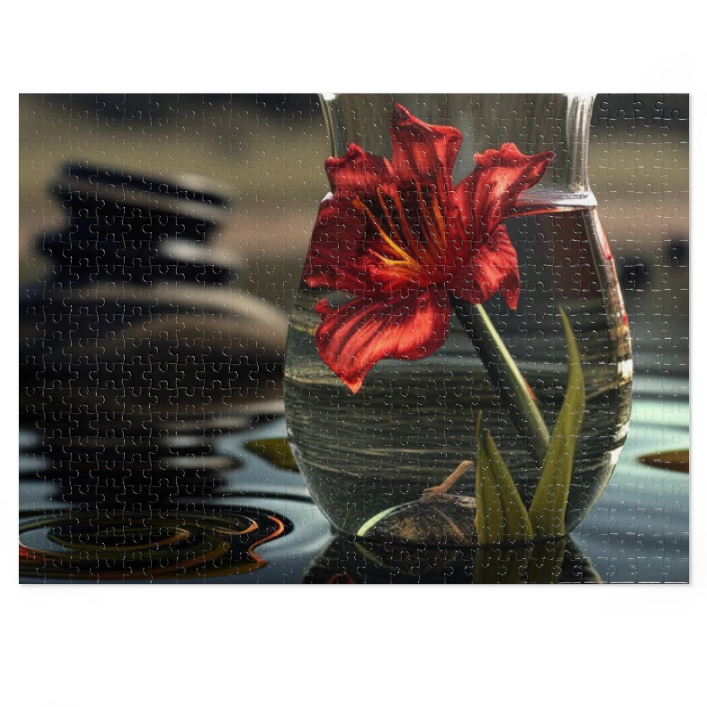 Jigsaw Puzzle (30, 110, 252, 500,1000-Piece) Red Lily in a Glass vase 4