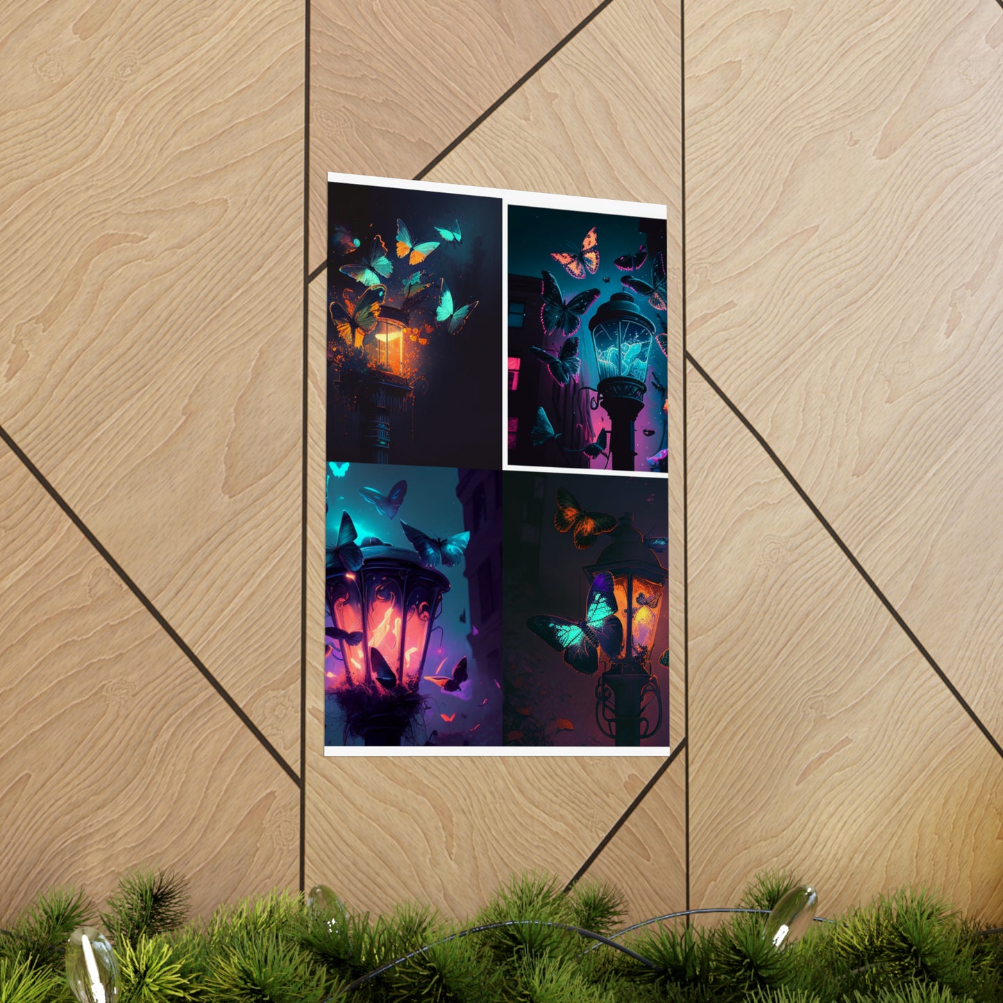 Premium Matte Vertical Posters Street Light Butterfly 5
