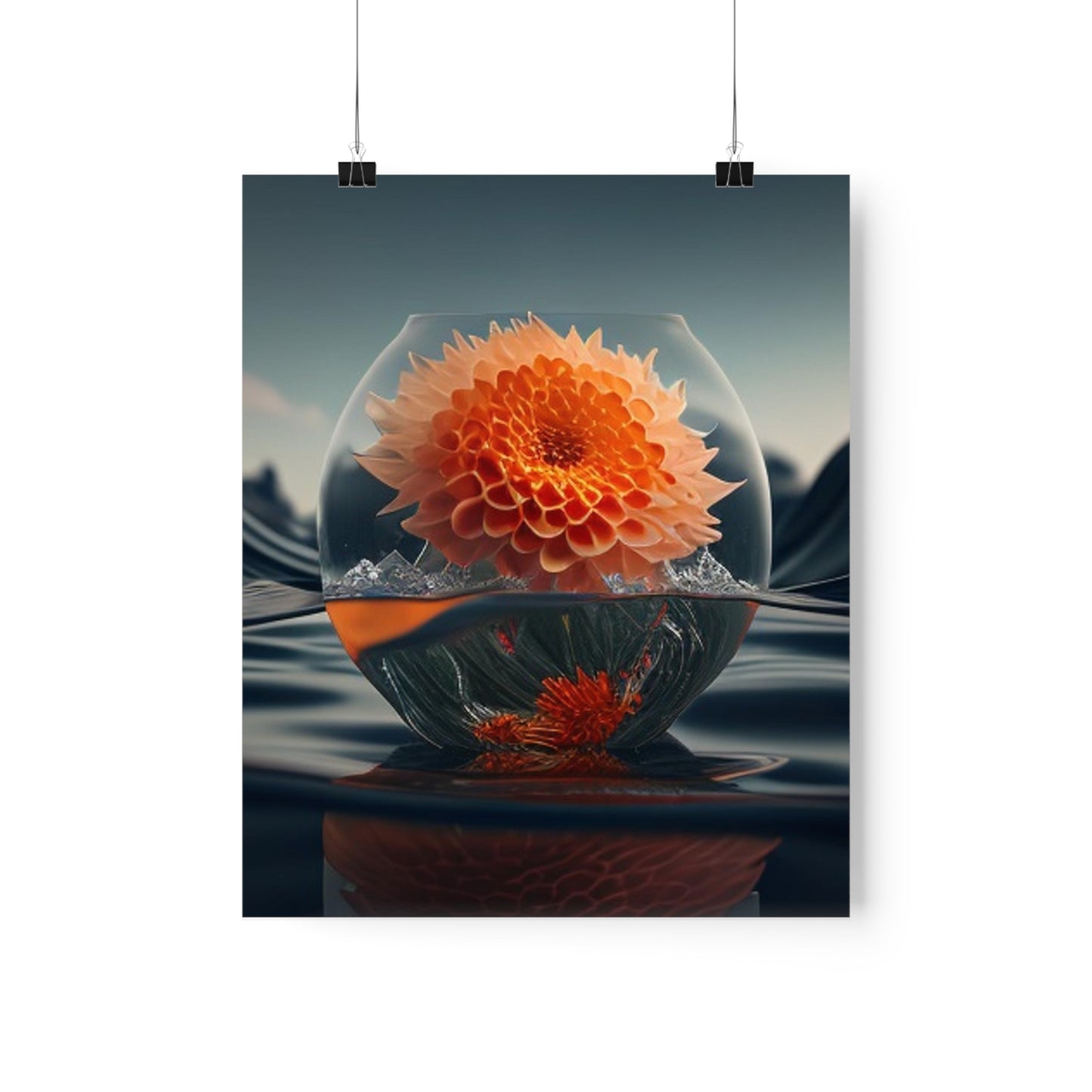 Premium Matte Vertical Posters Dahlia Orange 3