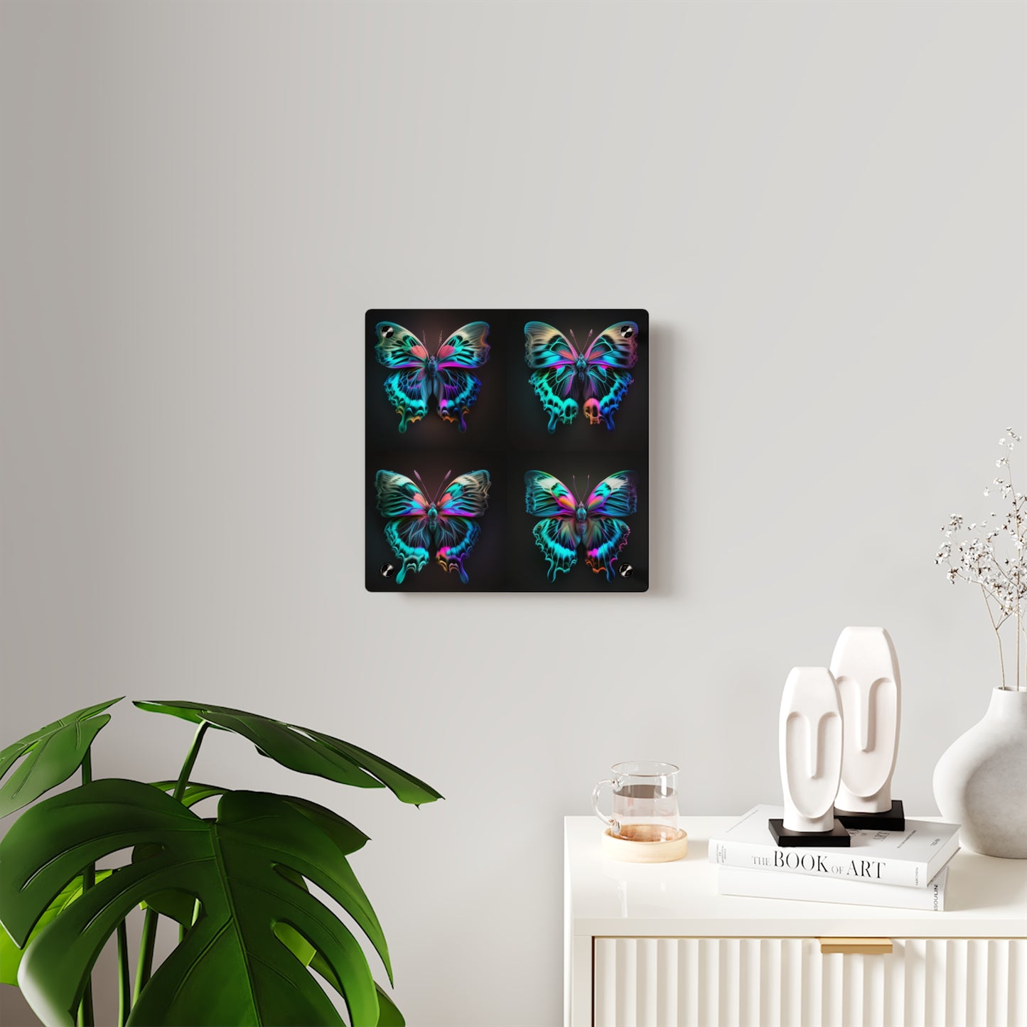 Acrylic Wall Art Panels Neon Butterfly Fusion 5