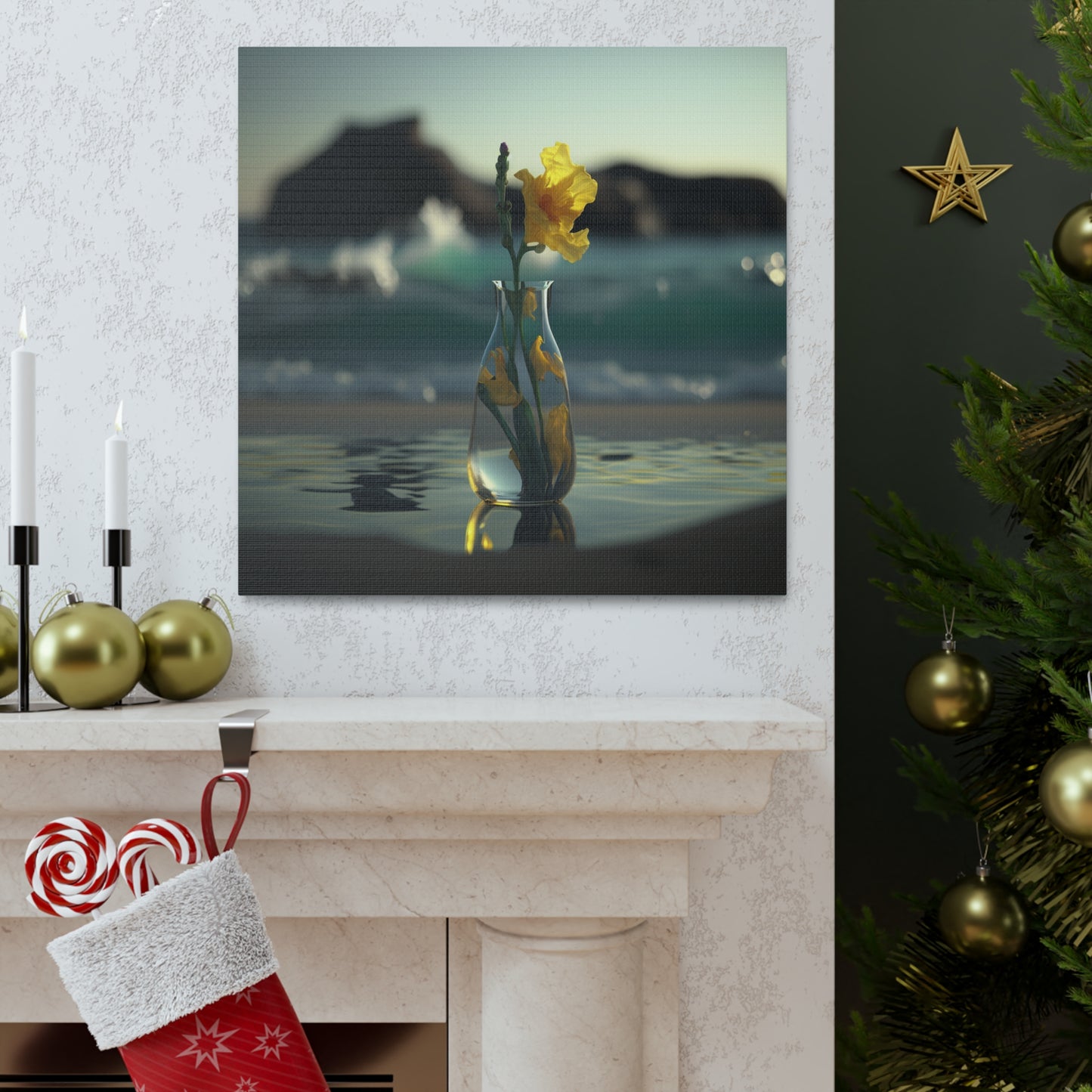 Canvas Gallery Wraps Yellow Gladiolus glass 2