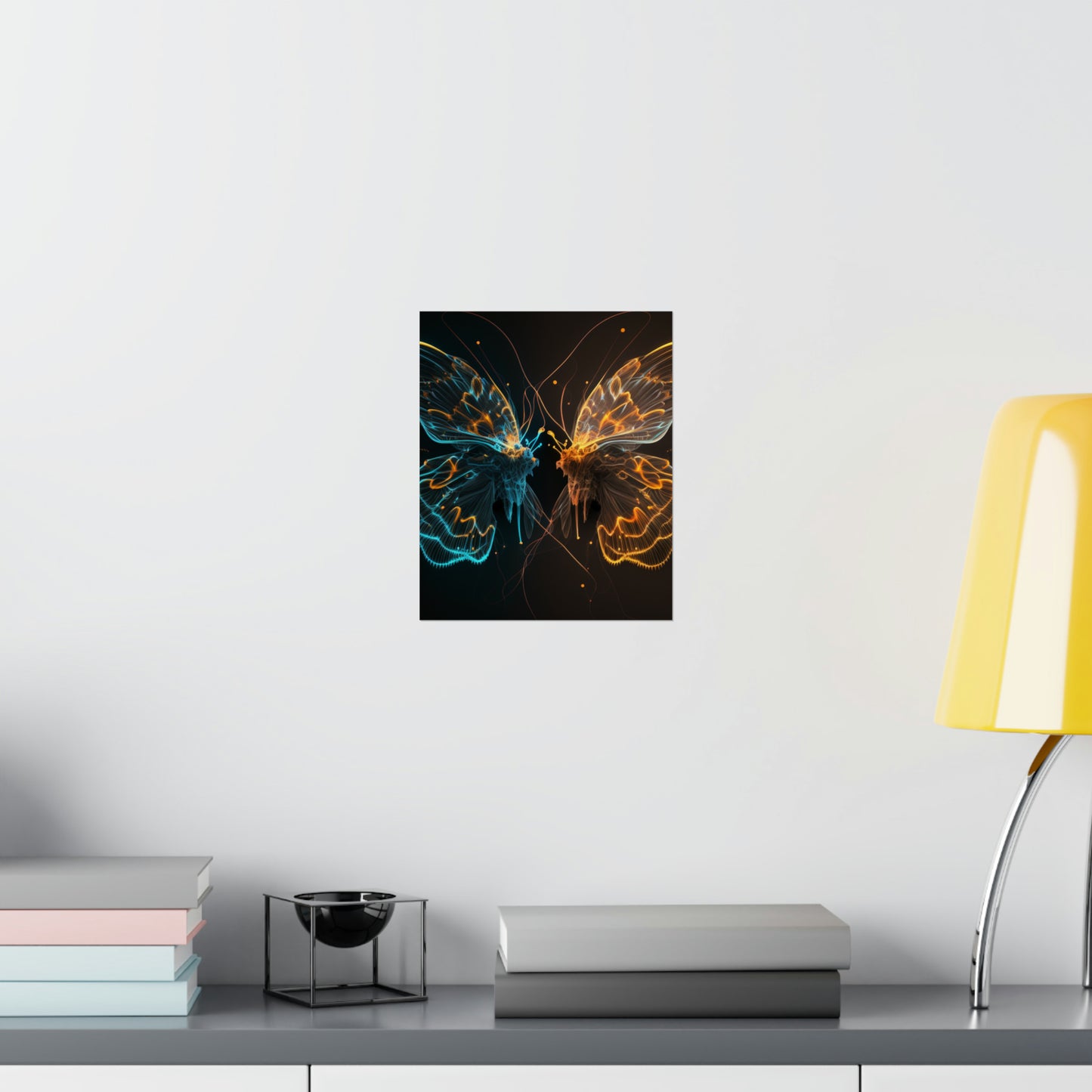 Premium Matte Vertical Posters Neon Glo Butterfly 1