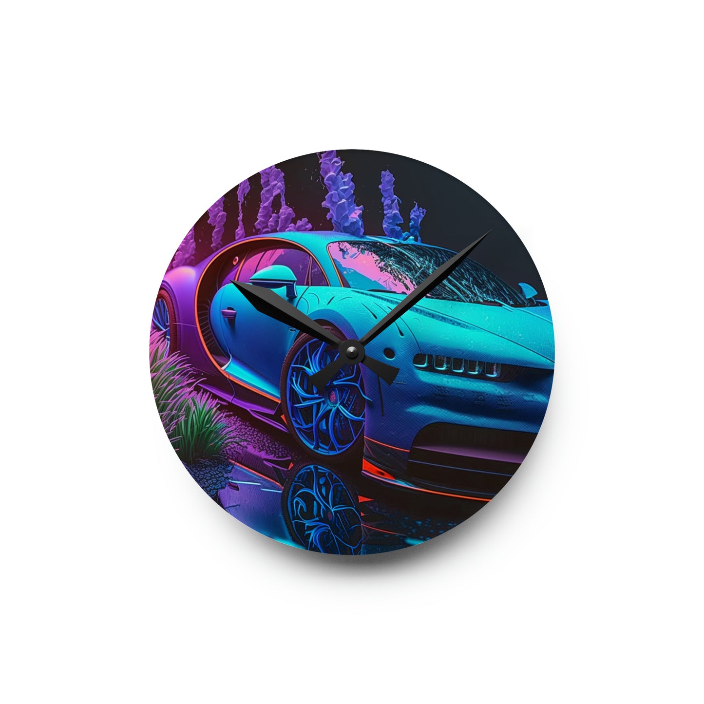 Acrylic Wall Clock Bugatti Neon Chiron 2