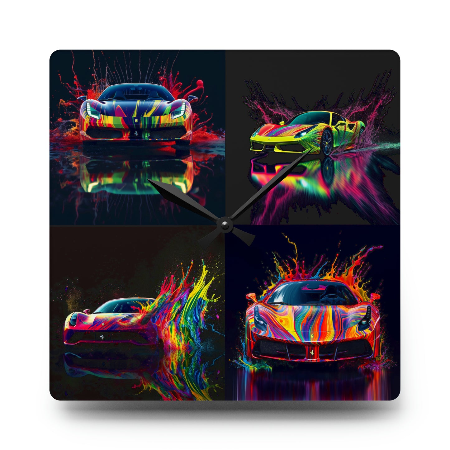 Acrylic Wall Clock Ferrari Fusion Water 5