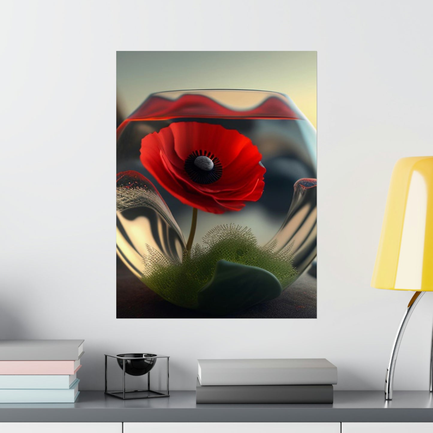 Premium Matte Vertical Posters Red Anemone in a Vase 3