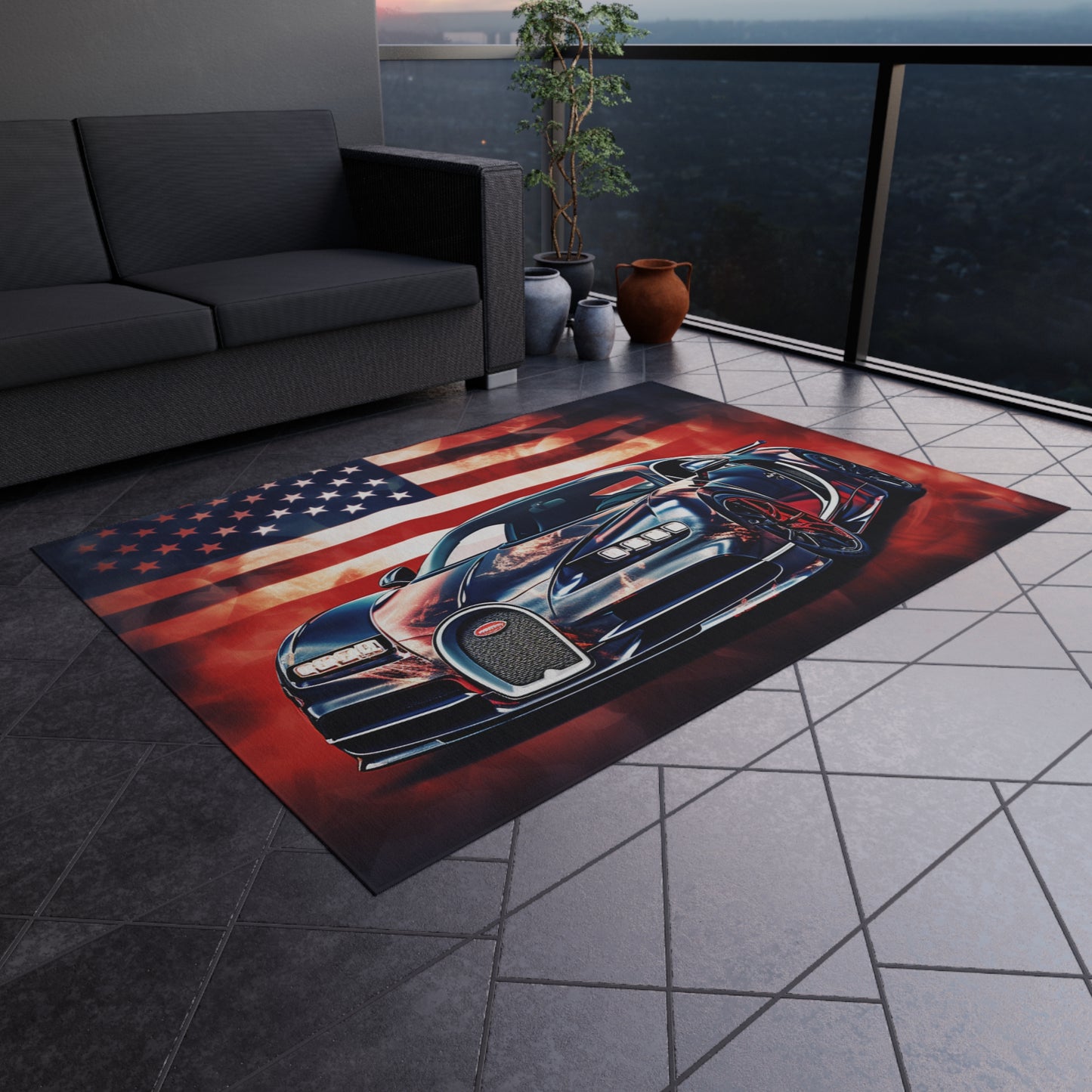 Outdoor Rug  Abstract American Flag Background Bugatti 4