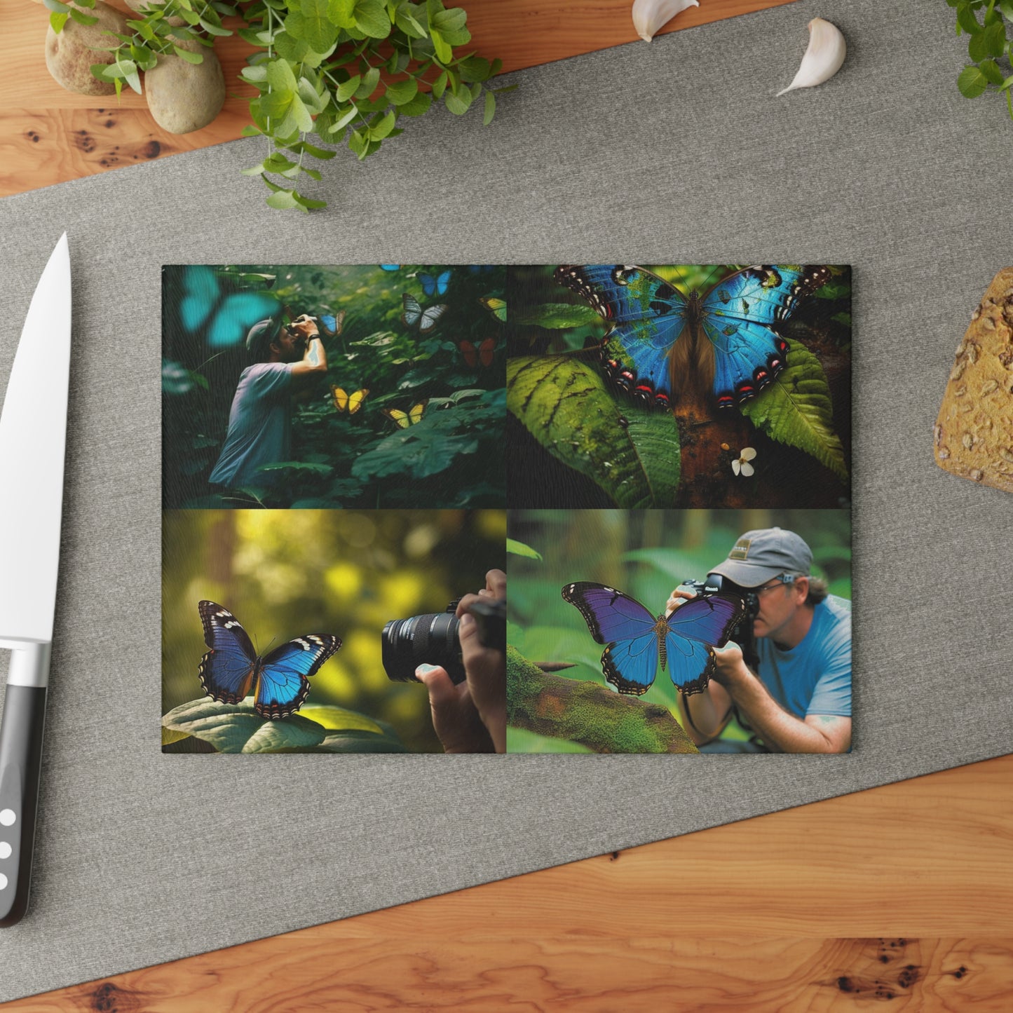 Glass Cutting Board Jungle Butterfly 5